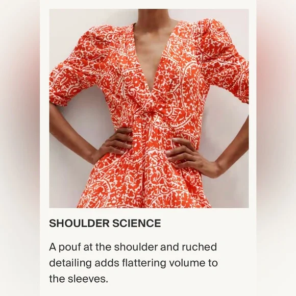 ME+EM | VGUC Cheesecloth Mono Paisley Print Maxi Dress Red Orange Cotton, US 14 - Picture 10 of 14